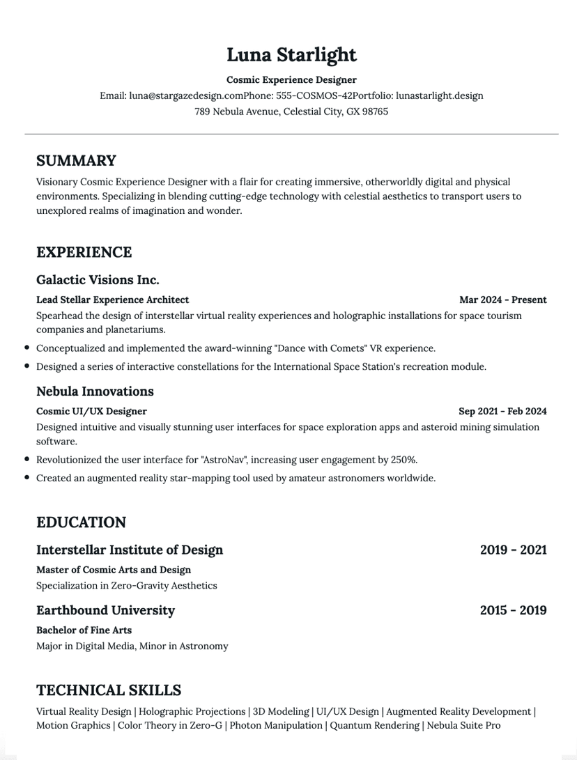 Amazing Resume Template